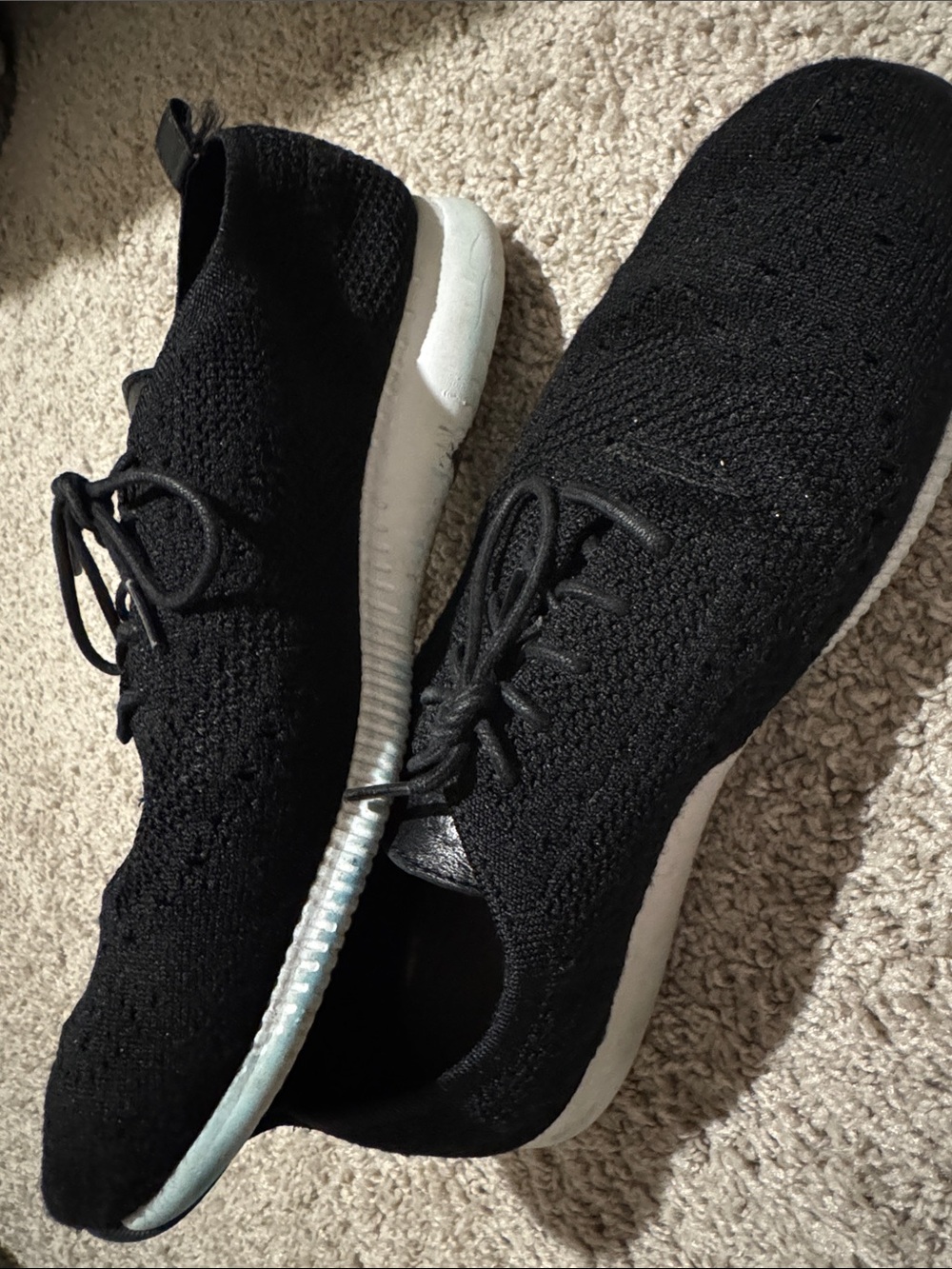 Women's Black Knit Lace-Up Oxfords - Comfort Lightweight